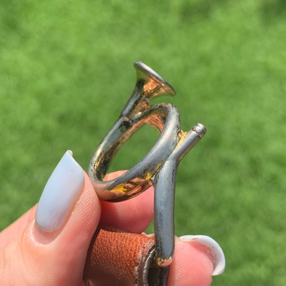 Vintage French Horn Buckle Leather Belt - Picture 7 of 16